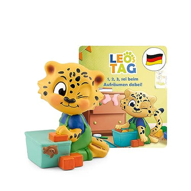 tonies Hörfiguren für Toniebox, Leos Tag – 1, 2, 3, sei beim Aufräumen dabei!, Hörspiel mit Liedern für Kinder ab 3 Jahren, Spielzeit ca. 50 Minuten im Sale